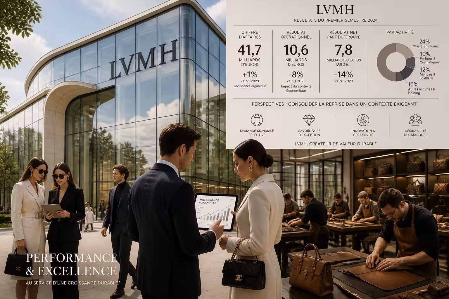 lvmh affiche une solide performance au premier semestre, mais la reprise du secteur mode et maroquinerie nécessite encore des efforts pour se renforcer durablement.